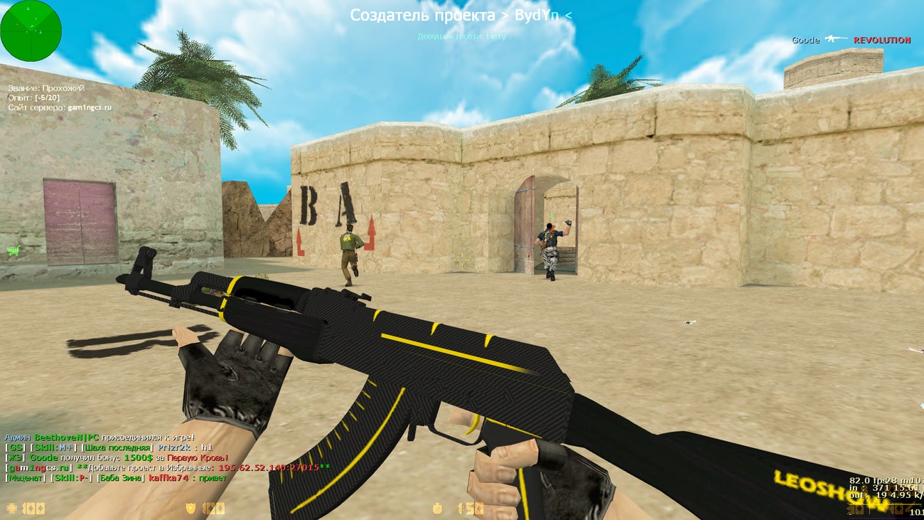Изображение модели оружия ak 47 черно-желтый от лео