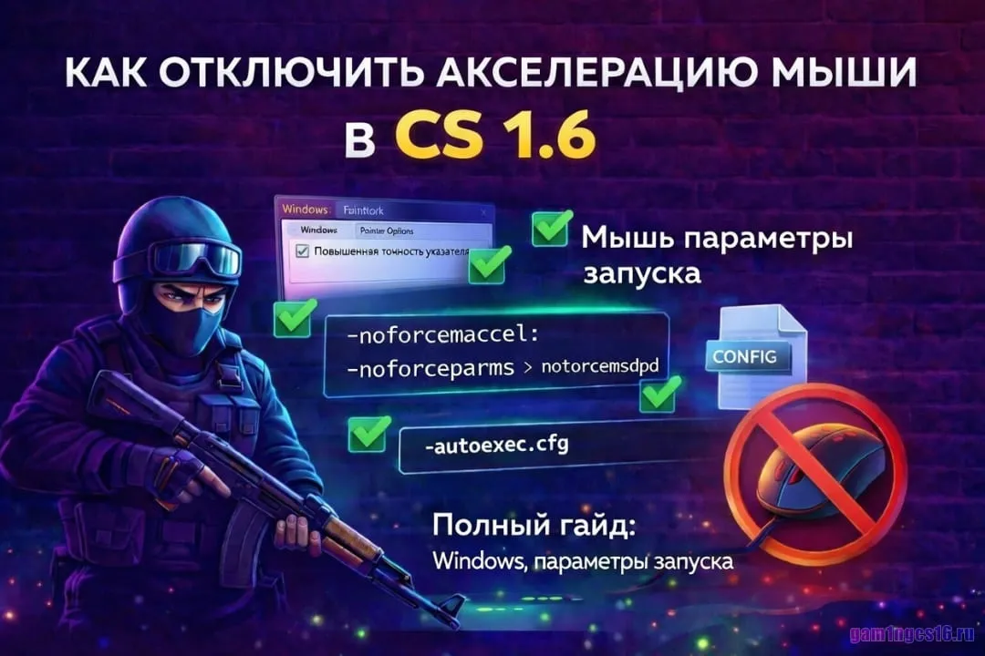 Акселерация мыши в Counter-Strike 1.6: как отключить навсегда
